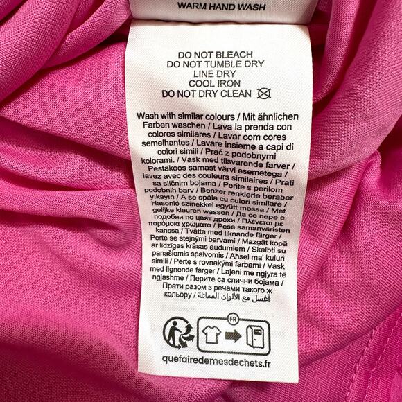 New Vero Moda Women's V Neck Ruffle Frill Top Hot Pink Size Small - Picture 11 of 11